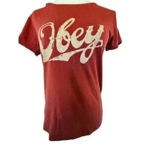 Obey Women's Casual Red Tee